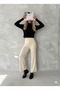 Women's Winter Relaxed Fit Wide-Leg Elastic Waist Knit Pants, Standard Size, Fits S-M-L - 6