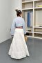 Women's Elastic Waist 100% Cotton Long Skirt White - 5017 - 5