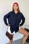 Women's Double Pocket Long Sleeve Shirt Navy Blue - 26Y 2013 - 5