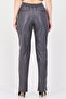 Women Skinny Fit Leather Split Pants, Dark Grey - 2