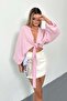 Women's Batwing Sleeve Tied Cotton Cardigan Pink - 26Y 1049