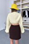 Women's Batwing Sleeve Tied Cotton Cardigan Yellow - 26Y 1049 - 6