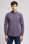 Pired 1 men's long sleeve plaid shirt navy blue burgundy - 2