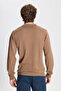Men's Mink Anti-Pilling Fabric Standard Fit Polo Collar Knitwear - 5