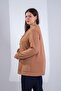 Plus Size Button Detailed Knitwear Cardigan Brown - 6
