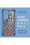 Samsung Galaxy S24 Ultra Compatible Transparent Four Corner Silicone Coated Glossy Edge Case Leopard Pattern
