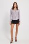 Women's Slim Fit, Slim-Fitting, Classic Collar, Long Sleeve, Lycra Gray Shirt - 2