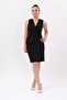 V-Neck Short Women's Vest with Decorative Pockets - Black - 1610100 - 3