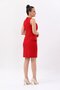 V-Neck Short Women's Vest with Decorative Pockets - Red - 1610100 - 5