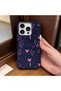 iPhone 15 Pro Max Compatible Blue Leather Textured Silicone Protects Camera Shock-Absorbing Case Butterfly