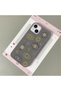 iPhone 14 Plus/15 Plus Compatible Gray Leather Textured Silicone Protects Camera Shock-Absorbing Case Evil Eye Bead - 2