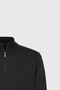 Men's Black Anti-Pilling Non-Pilling Standard Fit Regular Cut Mock Neck Knitwear Cardigan - 2