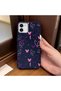 iPhone 12/12 Pro Compatible Blue Leather Textured Silicone Protects Camera Shock-Absorbing Case Butterfly