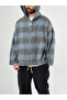 Zipper Detailed Hooded Blue Men's Sweat Coc2740 - 3