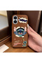 iPhone 16 Compatible Brown Leather Textured Silicone Protects Camera Shock-Absorbing Case Stitch