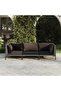 3 Piece Garden Lounge Set with Cushions Poly Rattan Dark Grey