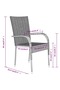 7 Piece Garden Dining Set Grey and Black - 3