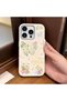 iPhone 15 Pro Compatible White Leather Textured Silicone Protects Camera Shock-Absorbing Case Butterfly