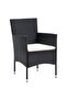 3 Piece Garden Dining Set with Cushions Poly Rattan Black - 2