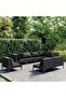 8 Piece Garden Lounge Set with Cushions Poly Rattan Dark Grey