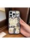 iPhone 16 Pro Compatible Gray Leather Textured Silicone Protects Camera Shock-Absorbing Case Butterfly