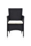 3 Piece Garden Dining Set with Cushions Poly Rattan Black - 5