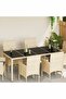 Table Top 4 pcs Black Tempered Glass