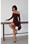 Premium Trend Madonna Collar Skirt Ruffled Mini Dress - 6