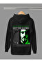 Matrix Printed Cotton Long Sleeve Fleece-Lined 3 Yarn Hooded Sweatshirt