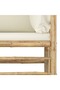 6 Piece Garden Lounge Set with Cream White Cushions Bamboo - 4