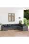 6 Piece Garden Lounge Set with Cushions Poly Rattan Grey