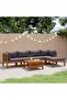 7 Piece Garden Lounge Set with Cushion Solid Acacia Wood