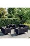 8 Piece Garden Lounge Set with Cushions Poly Rattan Dark Grey