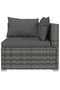 5 Piece Garden Lounge Set with Cushions Poly Rattan Grey - 2