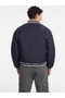 Jeans Men's Logo Navy Blue Bomber Jacket with Snap Fasteners - 7