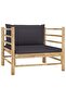 6 Piece Garden Lounge Set with Dark Grey Cushions Bamboo - 6
