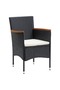 5 Piece Garden Dining Set with Cushions Poly Rattan Black - 2