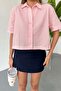 Women's Short Sleeve Striped Shirt Pink - 26Y 2124 - 2