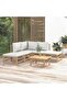 6 Piece Garden Lounge Set with Light Grey Cushions Bamboo
