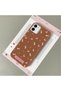 iPhone 11 Compatible Brown Leather Textured Silicone Protects Camera Shock Absorbing Case Flower - 3