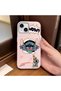 iPhone 14 Plus/15 Plus Compatible Pink Leather Textured Silicone Protects Camera Shock-Absorbing Case Stitch