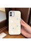 iPhone 12/12 Pro Compatible White Leather Textured Silicone Protects Camera Shock-Absorbing Case Pentagonal Star