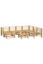 8 Piece Garden Lounge Set with Light Grey Cushions Bamboo - 2