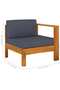 7 Piece Garden Lounge Set with Dark Grey Cushions Acacia Wood - 6