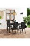 5 Piece Garden Dining Set Black