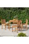 5 Piece Garden Dining Set Solid Wood Teak