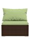 6 Piece Garden Lounge Set with Cushions Poly Rattan Brown - 4