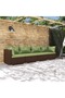 4 Piece Garden Lounge Set with Cushions Poly Rattan Brown