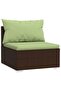 4 Piece Garden Lounge Set with Cushions Poly Rattan Brown - 4