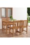 5 Piece Garden Dining Set 140x80 cm Solid Teak Wood